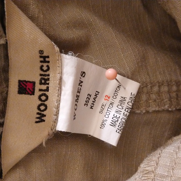 Woolrich khaki canvas shorts Sz 12 - Picture 2 of 5